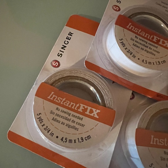 6 NEW PACKS SINGER INSTANT FIX HEM TAPE, 5 YARDS x 3/4" EA Sewing craft clear - Picture 4 of 4